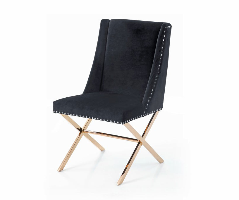VIG Furniture Modrest Alexia Black Rosegold Dining Chair