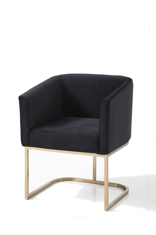 VIG Furniture Modrest Yukon Black Velvet Gold Dining Chair