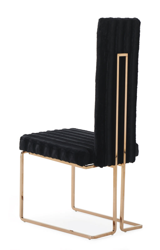 VIG Furniture Modrest Kingsley Black Rosegold Dining Chair Set of 2