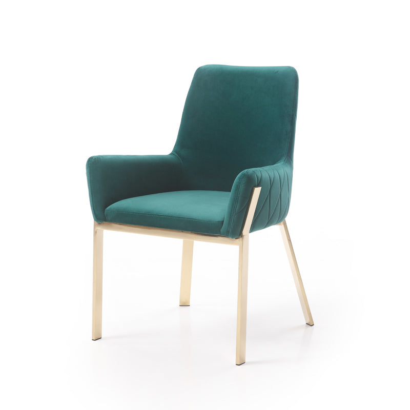 VIG Furniture Modrest Robin Green Velvet Gold Dining Chair
