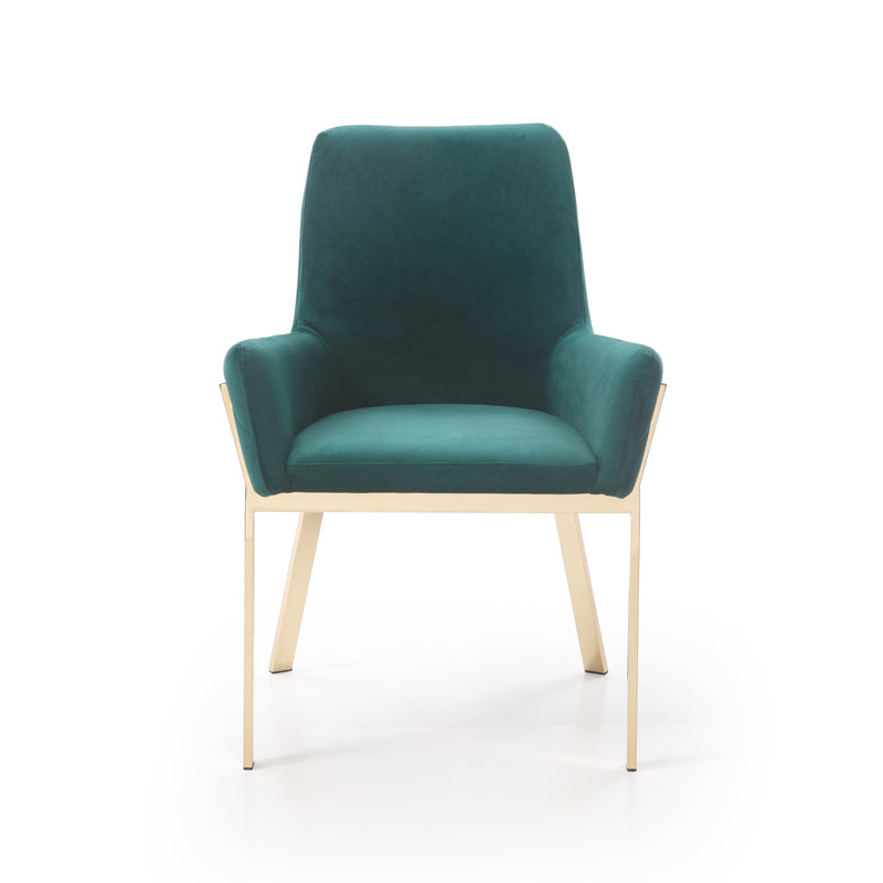 VIG Furniture Modrest Robin Green Velvet Gold Dining Chair