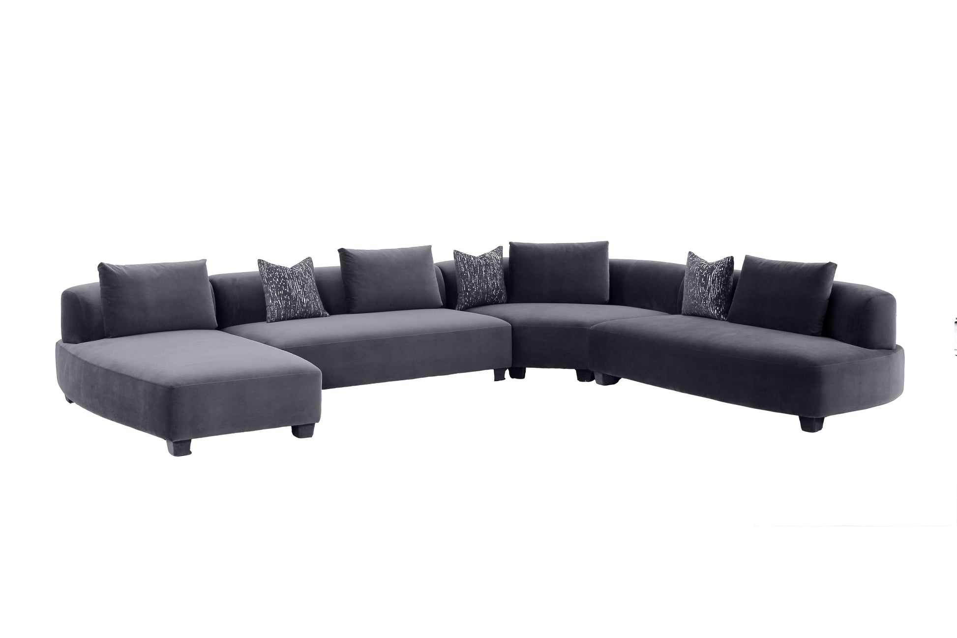 VIG Furniture Divani Casa Bayou Grey Velvet Sectional Sofa