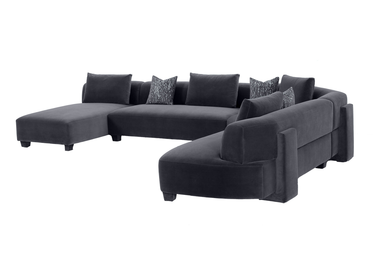 VIG Furniture Divani Casa Bayou Grey Velvet Sectional Sofa