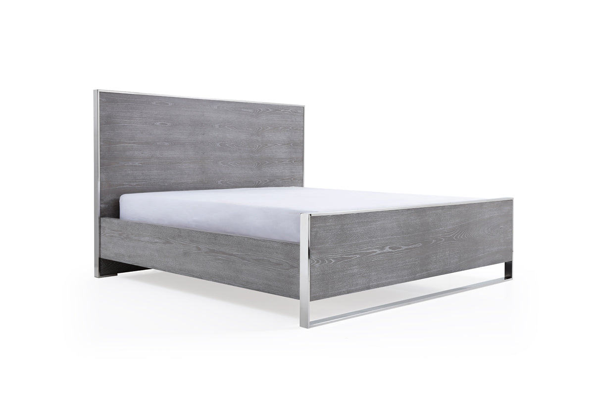 VIG Furniture Modrest Charlene Grey Elm Bed