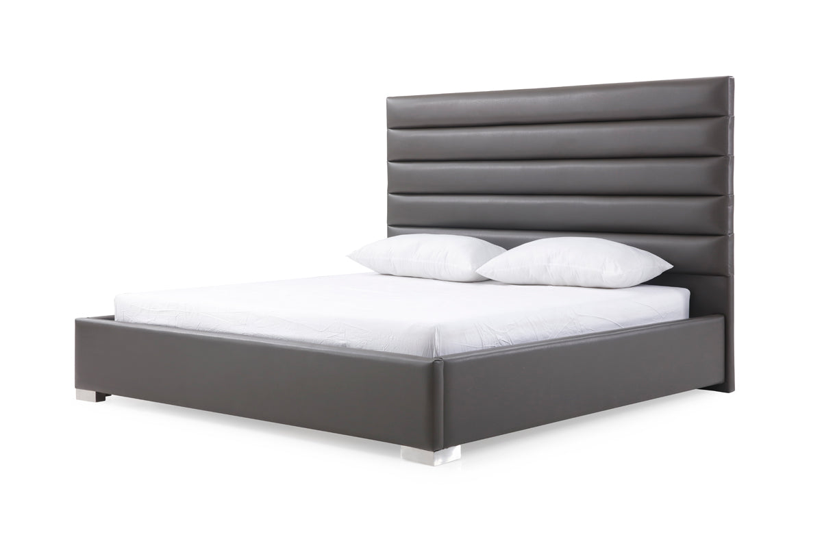 VIG Furniture Modrest Lucy Grey Leatherette Bed