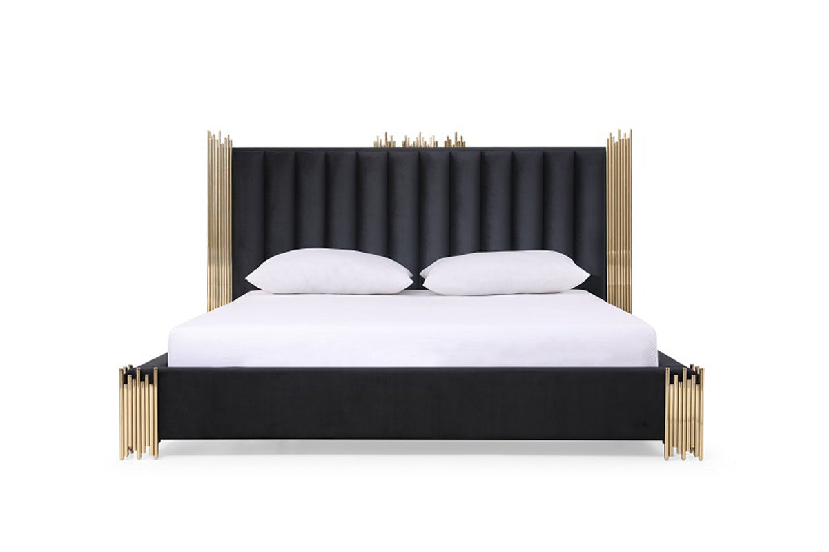VIG Furniture Modrest Token Black Gold Bedroom Set