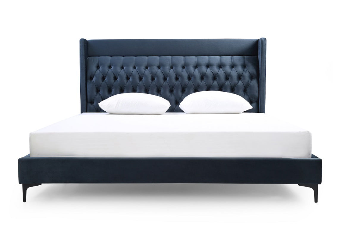 VIG Furniture Modrest Wales Blue Fabric Bed