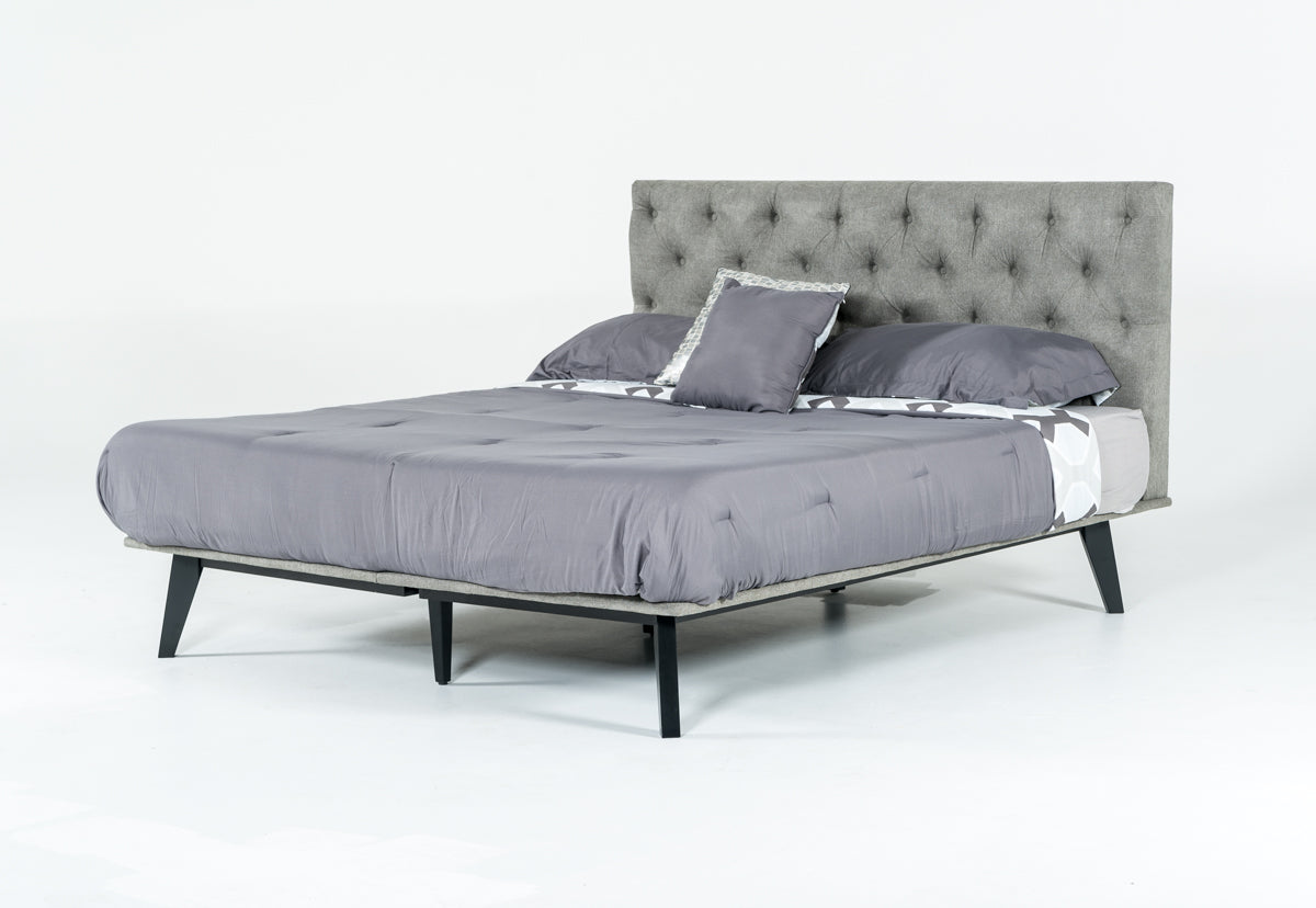 VIG Furniture Modrest Gibson Grey Fabric Super King 76" x 84" Bed