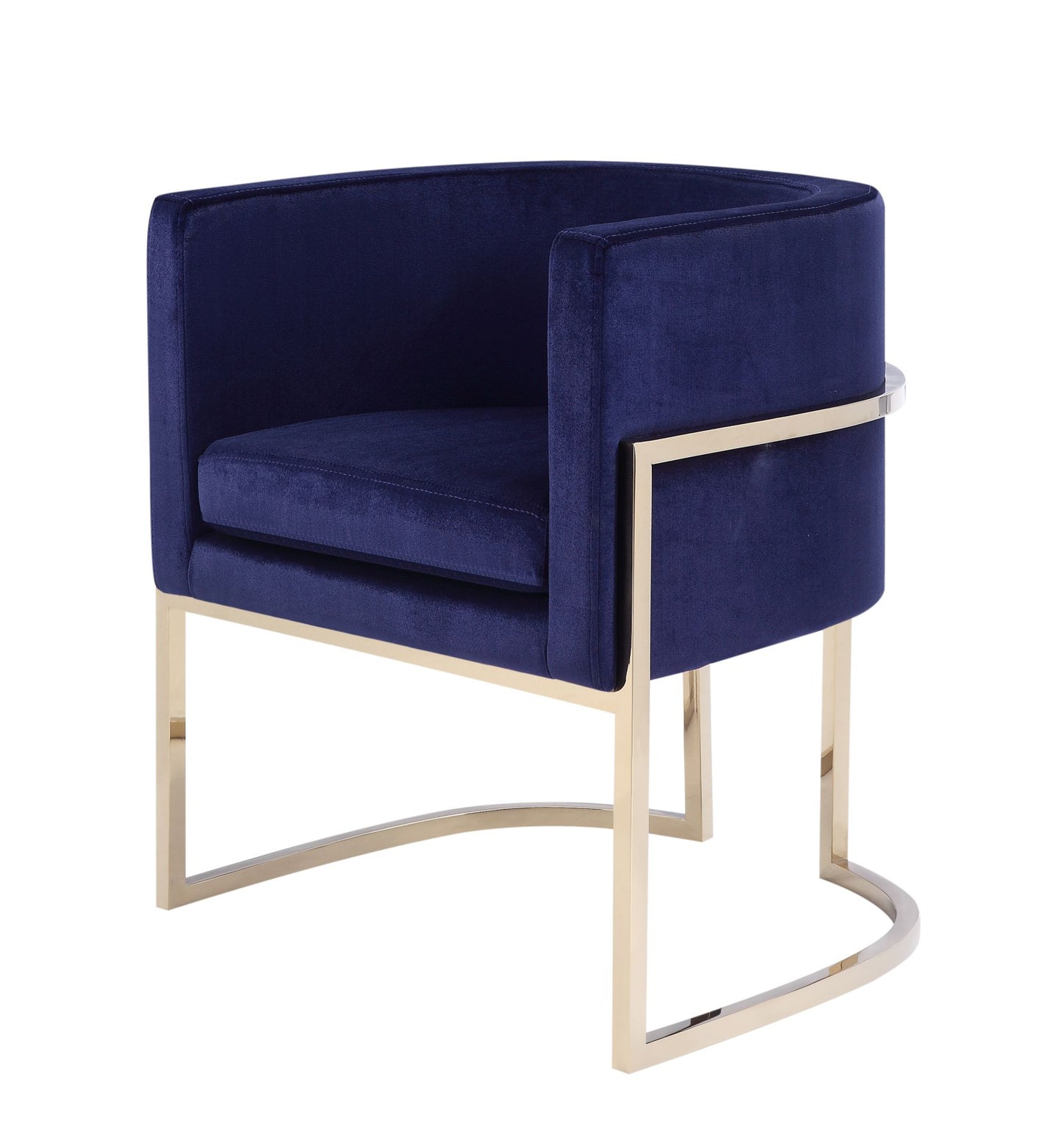 VIG Furniture Modrest Betsy Navy Blue Velvet Gold Kids Chair 1