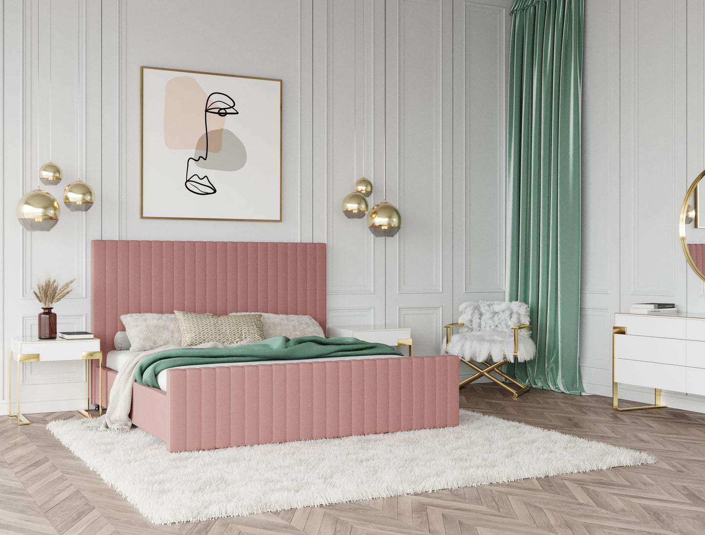 VIG Furniture Modrest Beverly Mauve Velvet Bed