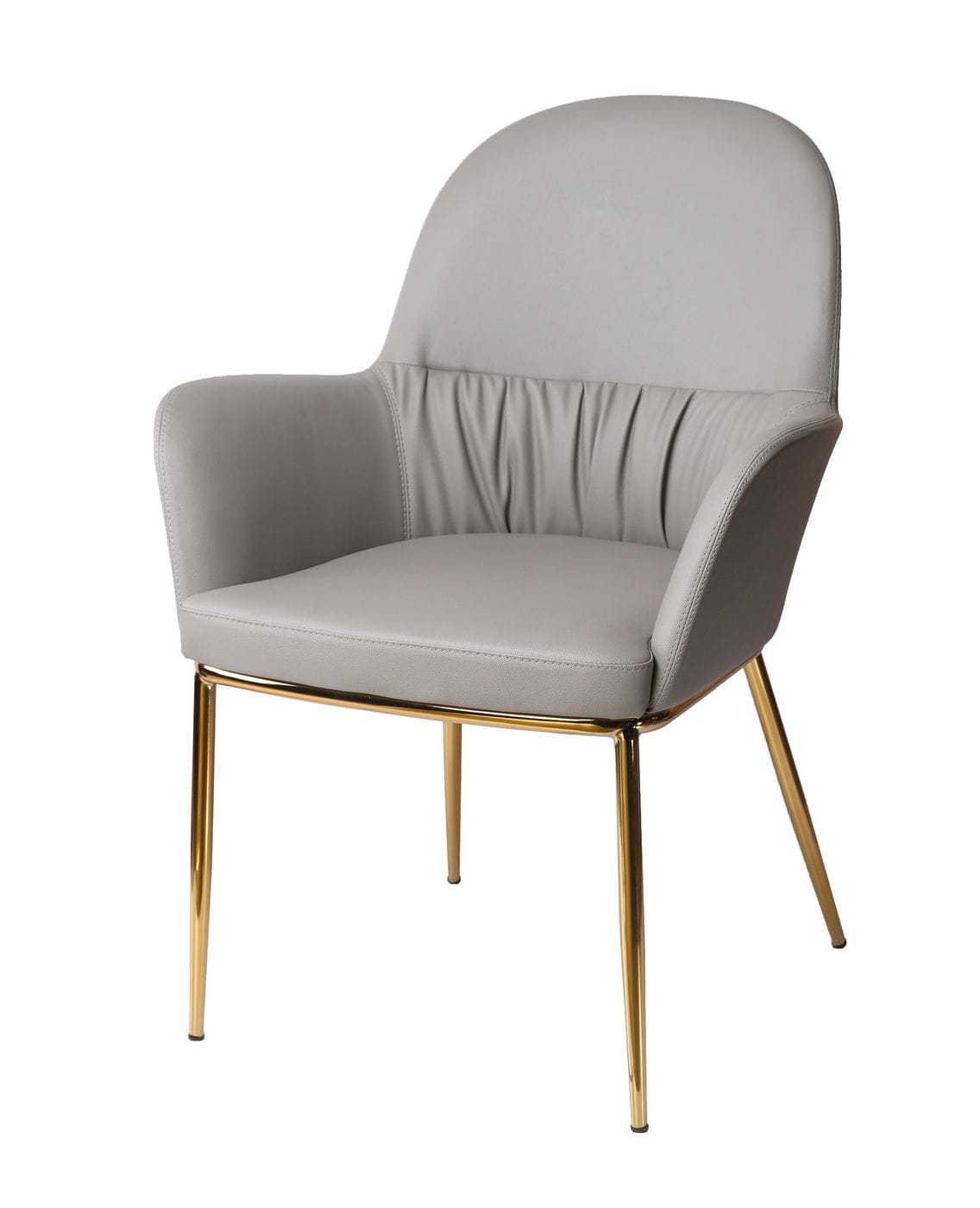 VIG Furniture Modrest Blanton Grey Leatherette Gold Accent Chair
