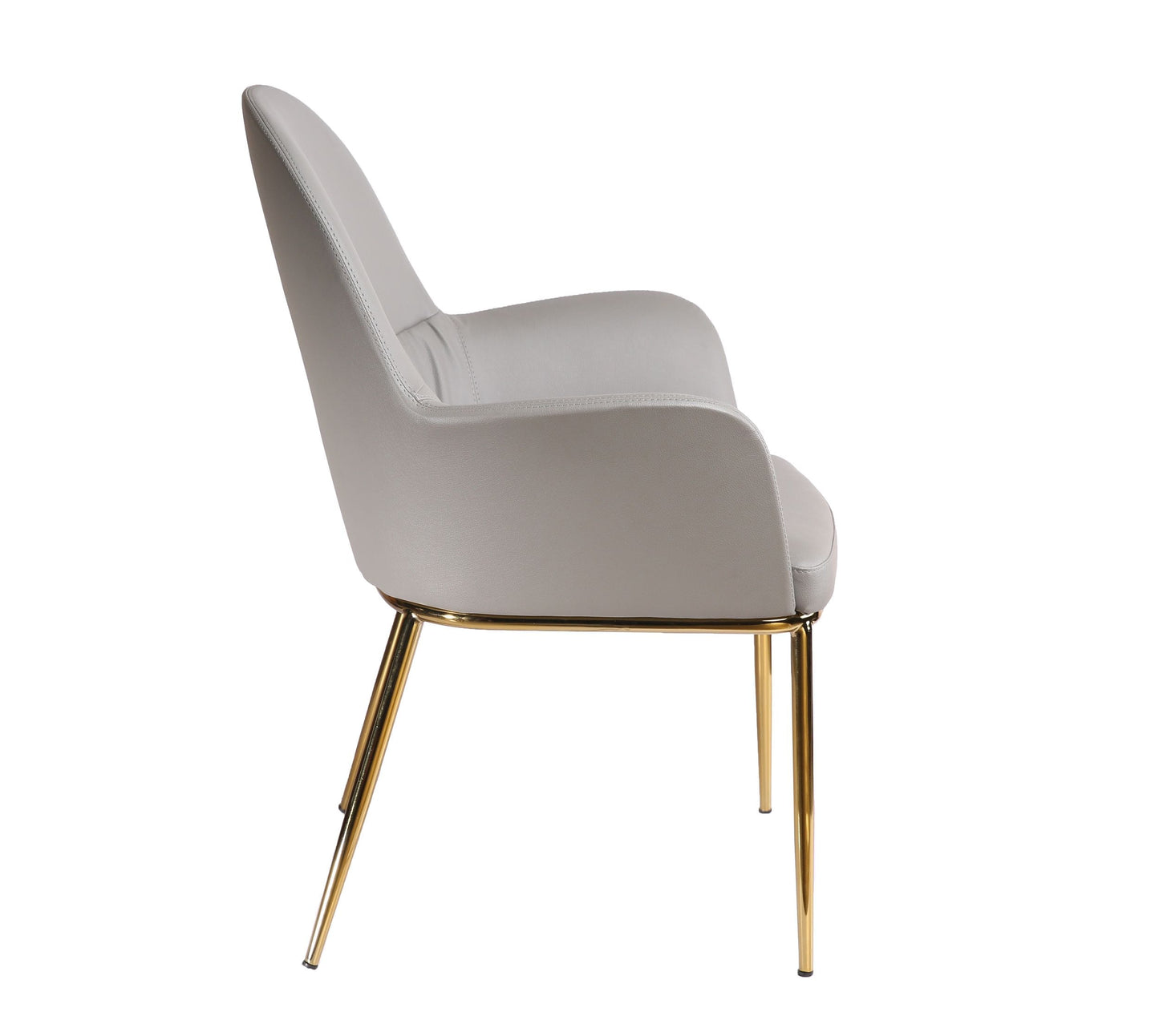 VIG Furniture Modrest Blanton Grey Leatherette Gold Accent Chair