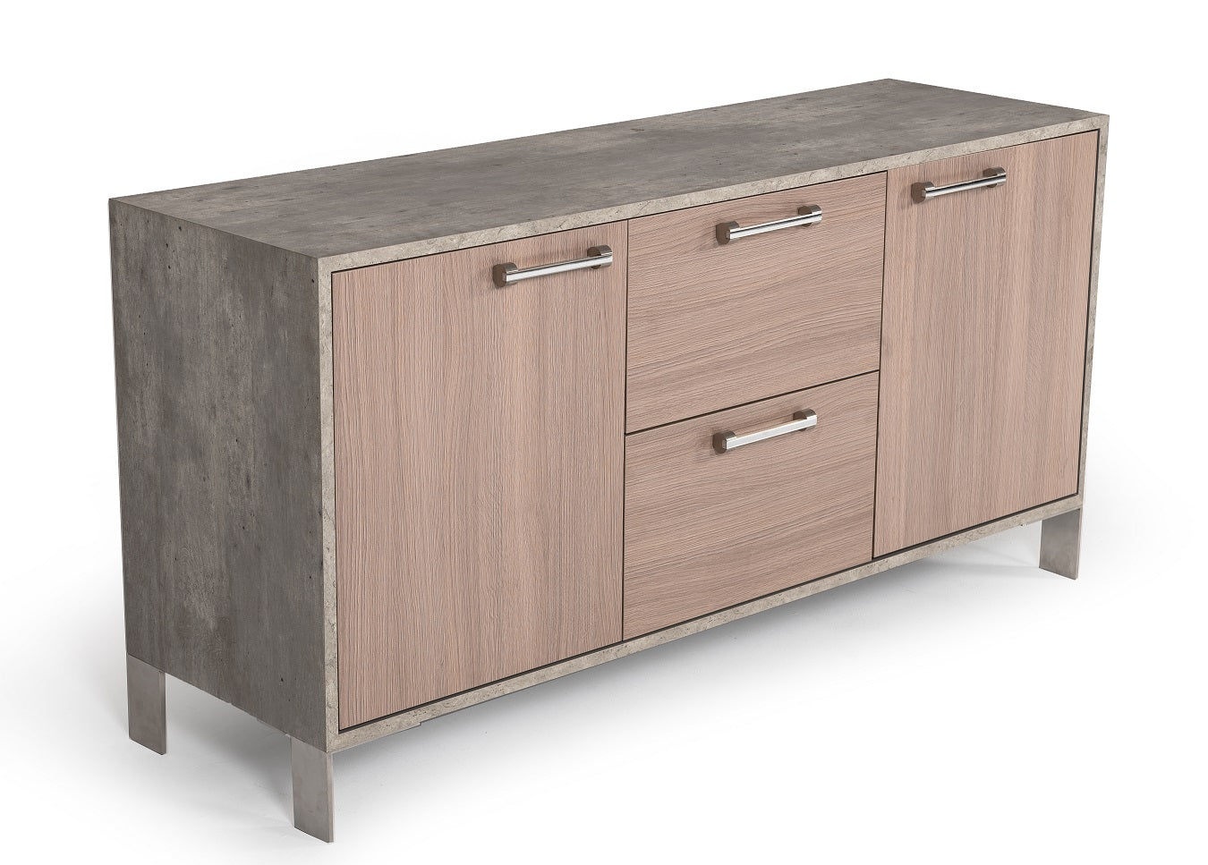 VIG Furniture Nova Domus Boston Brown Oak Faux Concrete Office File Cabinet