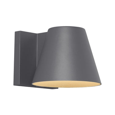 Mid-century modern outdoor wall light with integrated LED – Bowman 4 by Visual Comfort, charcoal finish