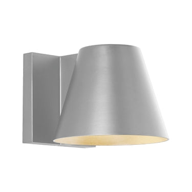 Compact wet-rated LED wall sconce for commercial or residential exteriors – Bowman 4 silver by Visual Comfort