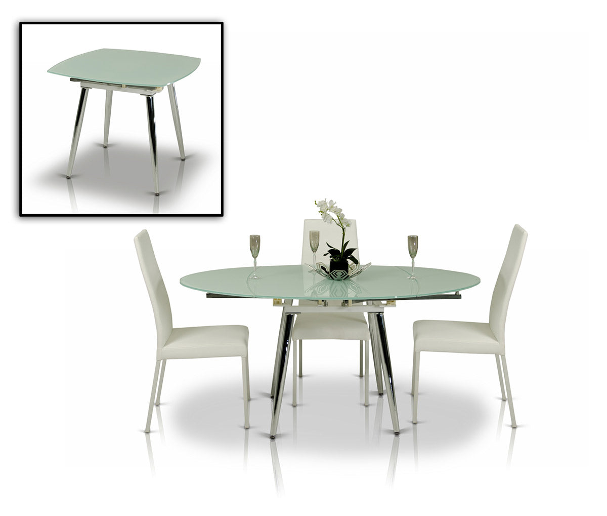 VIG Furniture Modrest Brunch White Extendable Dining Table