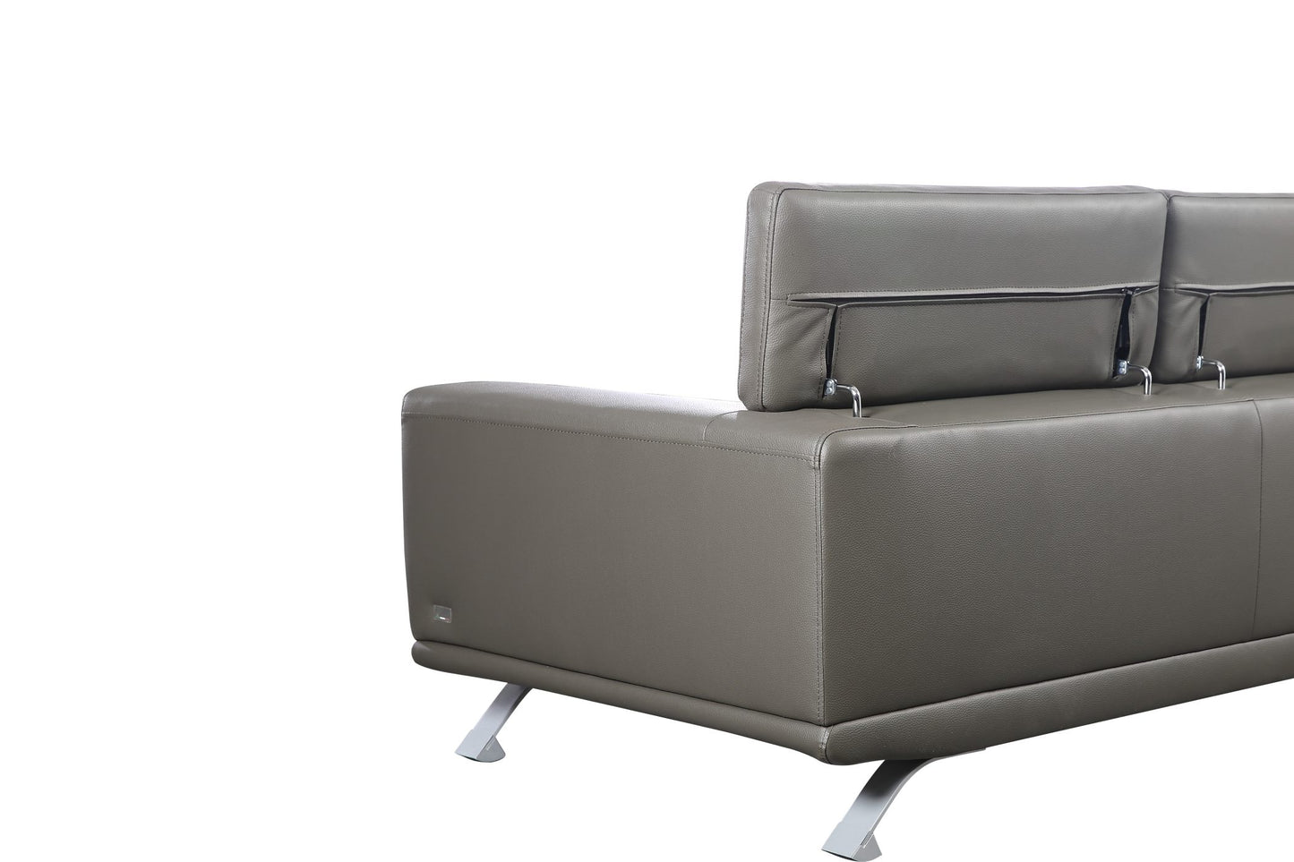 VIG Furniture Divani Casa Brustle Dark Grey Leather 89" Sofa