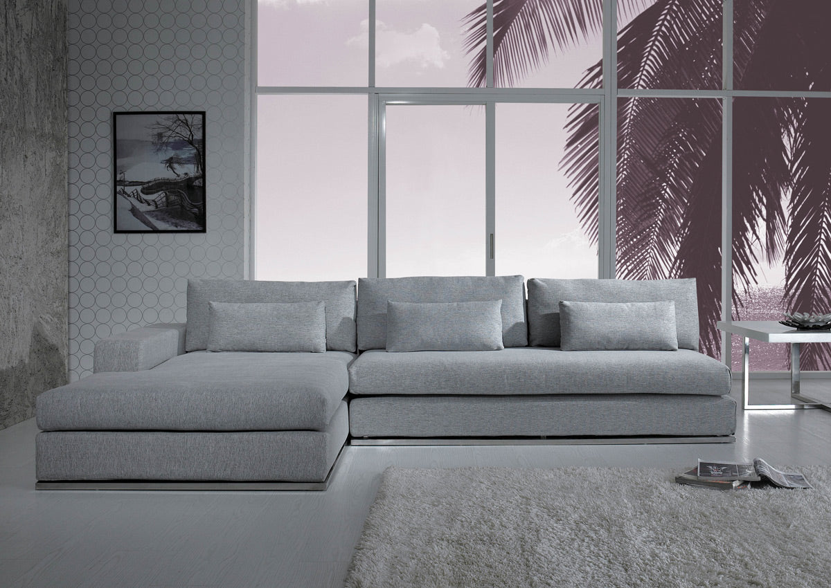 VIG Furniture Divani Casa Ashfield Grey Fabric Left Sectional Sofa