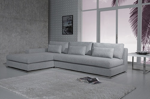 VIG Furniture Divani Casa Ashfield Grey Fabric Left Sectional Sofa