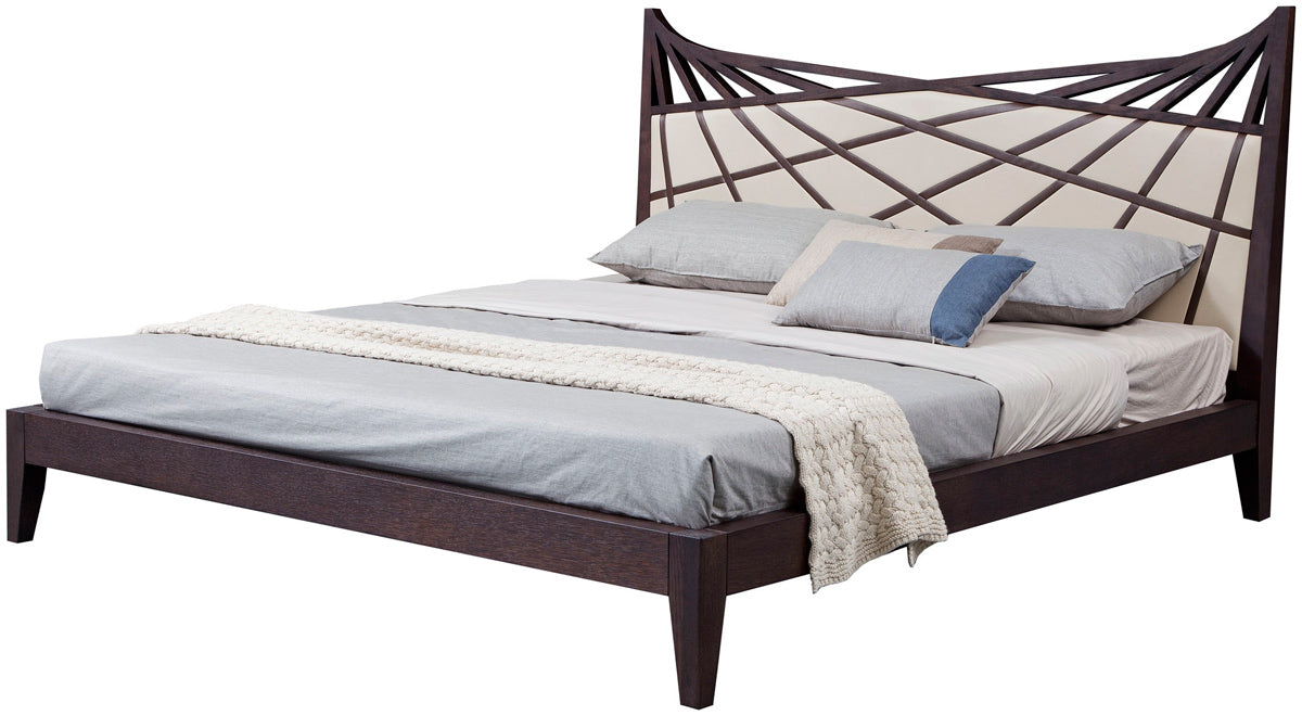 VIG Furniture Modrest Prism Brown Beige Bonded Leather Bed