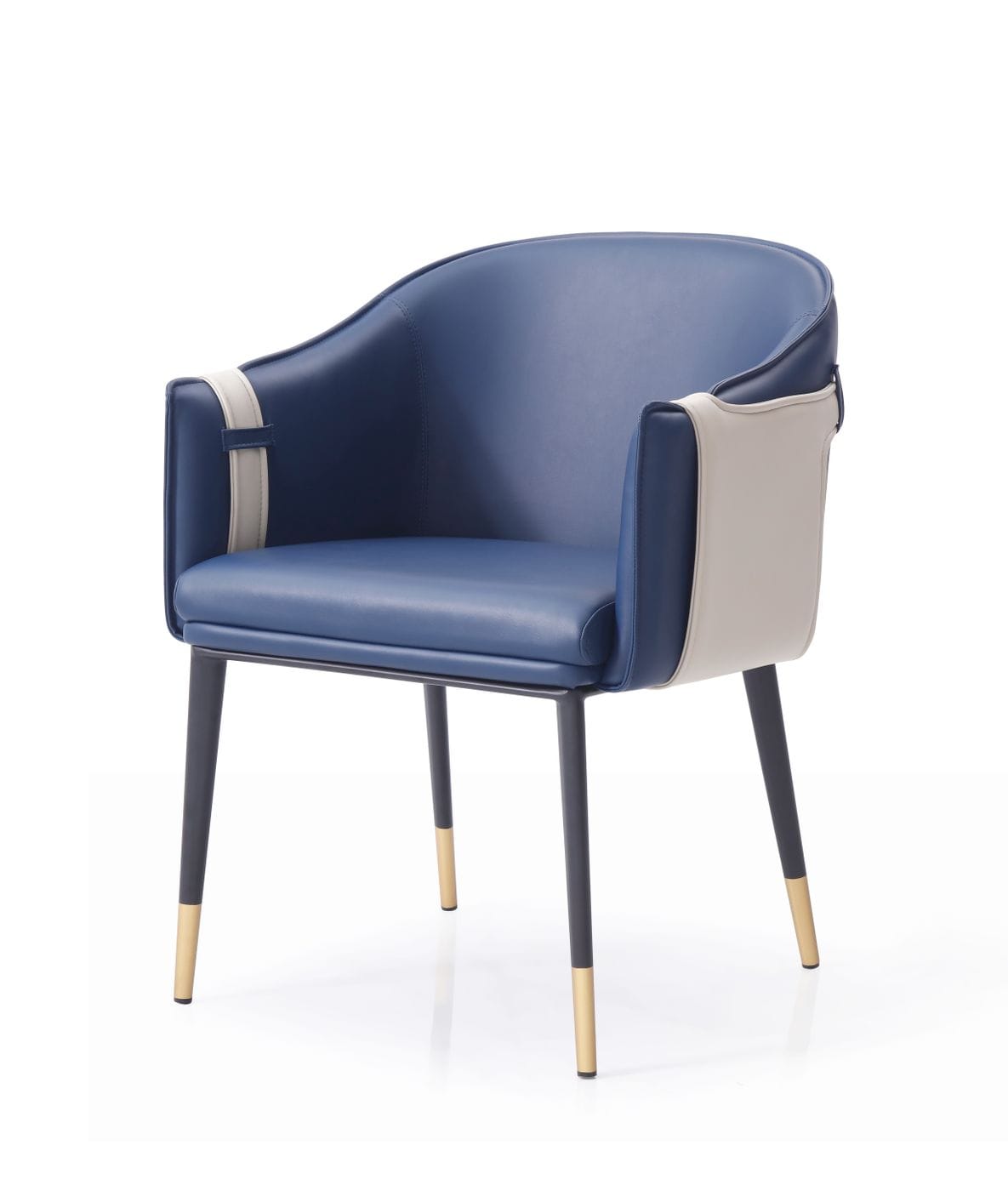 VIG Furniture Modrest Calder Blue Beige Bonded Leather Dining Chair