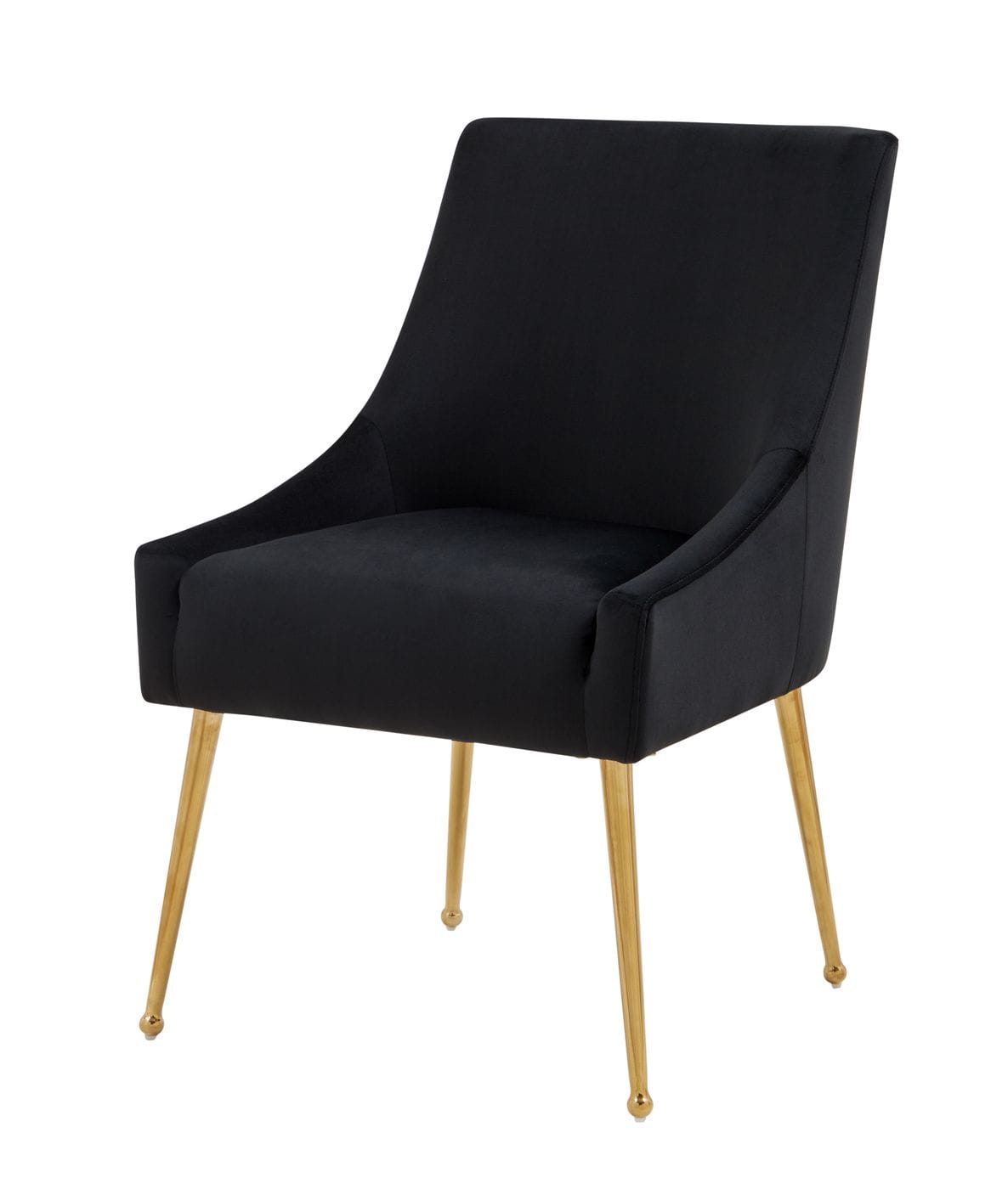 VIG Furniture Modrest Castana Black Velvet Gold Dining Chair Set of 2