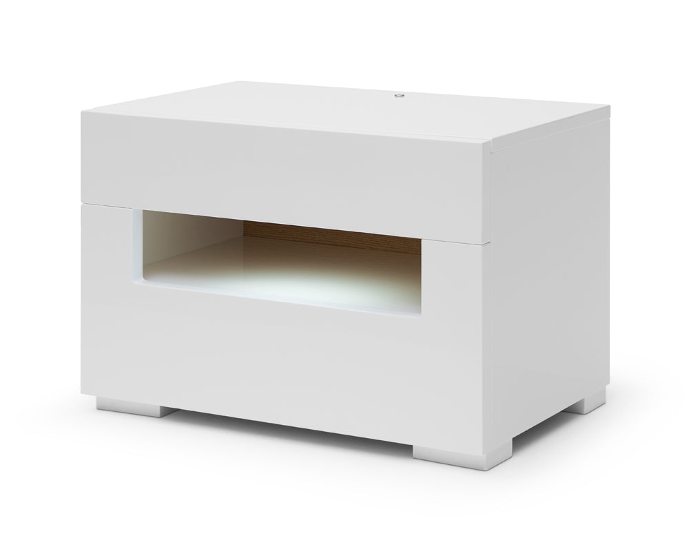 VIG Furniture Modrest Ceres LED White Lacquer Nightstand