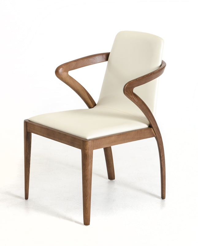 VIG Furniture Modrest Falcon Walnut Cream Dining Chair