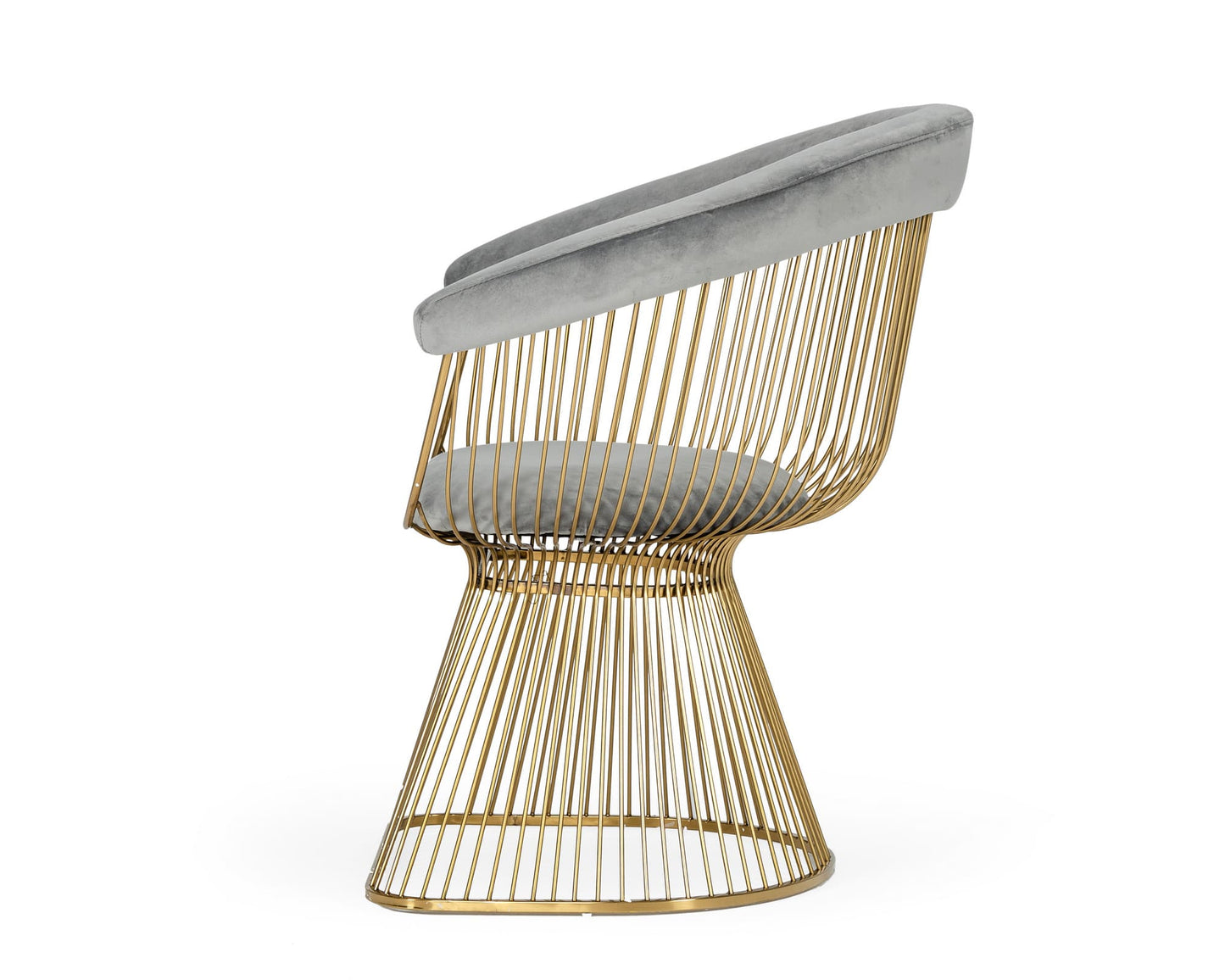 VIG Furniture Modrest Chandler Grey Velvet Gold Dining Chair