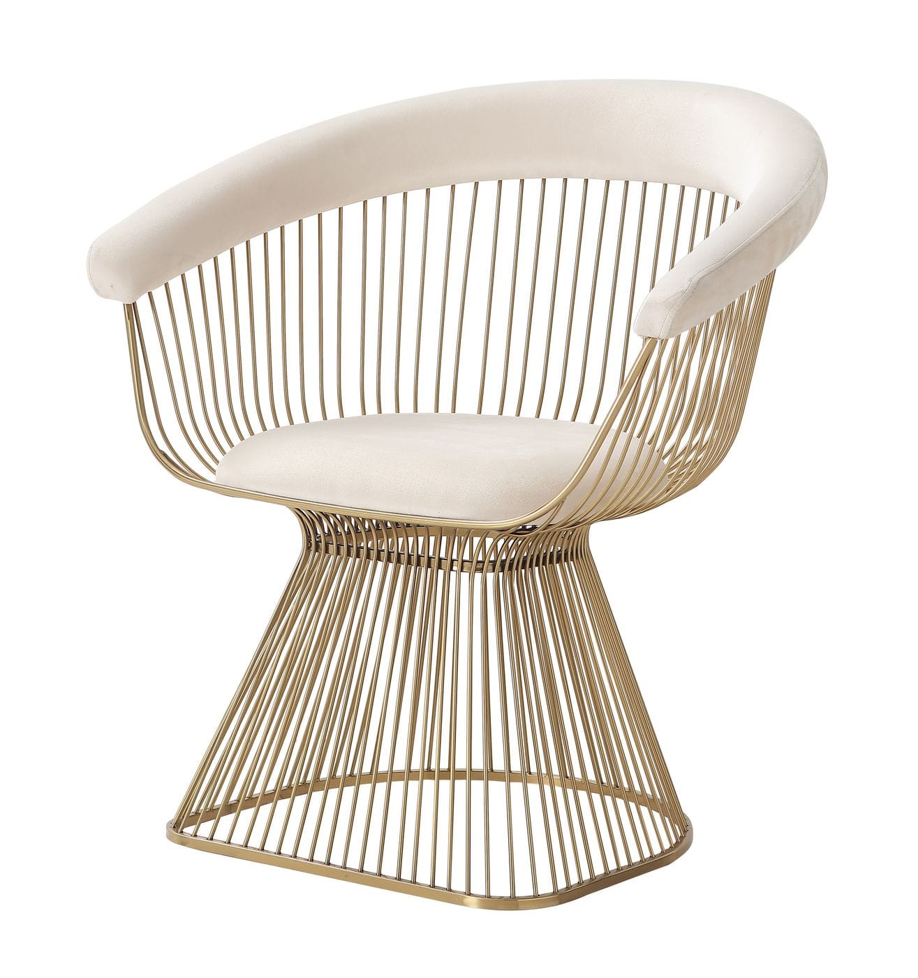 VIG Furniture Modrest Chandler Beige Velvet Gold Dining Chair