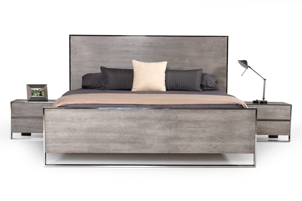 VIG Furniture Modrest Charlene Grey Elm Bed