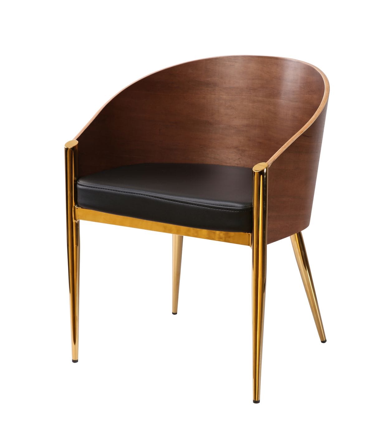 VIG Furniture Modrest Claret Walnut Black Leatherette Accent Chair