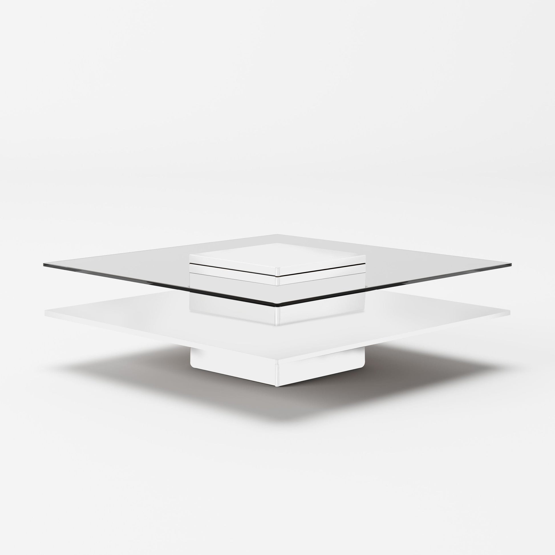 VIG Furniture Modrest Clarion White Clear Glass Coffee Table