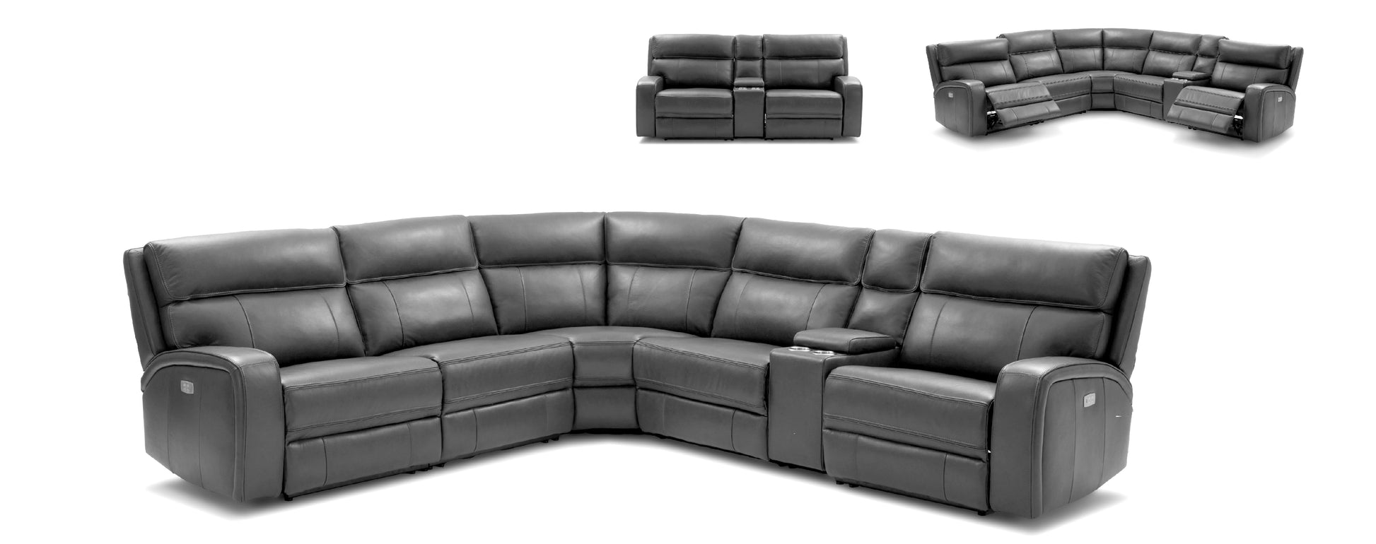 Cozy Motion Sectional Sofa Grey by JM