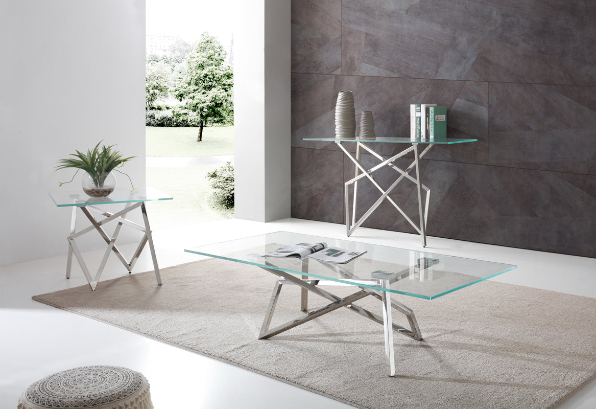 VIG Furniture Modrest Hawkins Glass Console Table