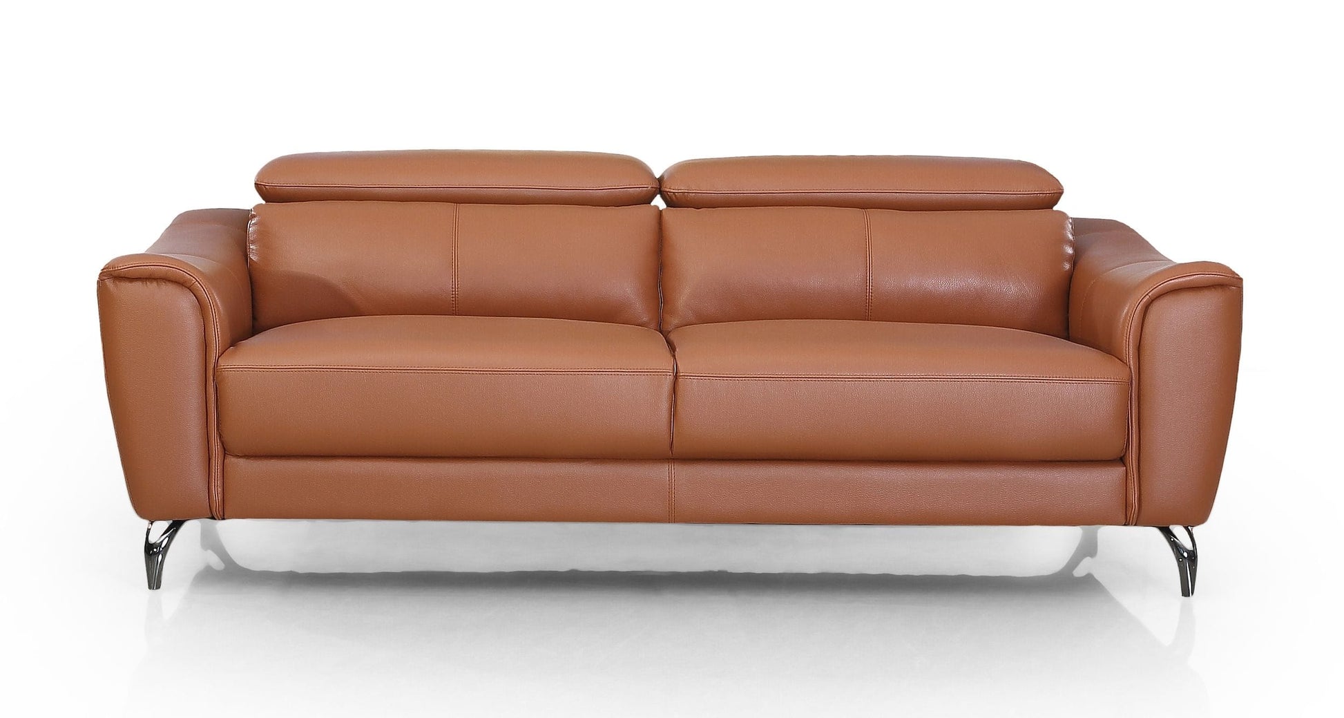 VIG Furniture Divani Casa Danis Cognac Leather Brown Sofa