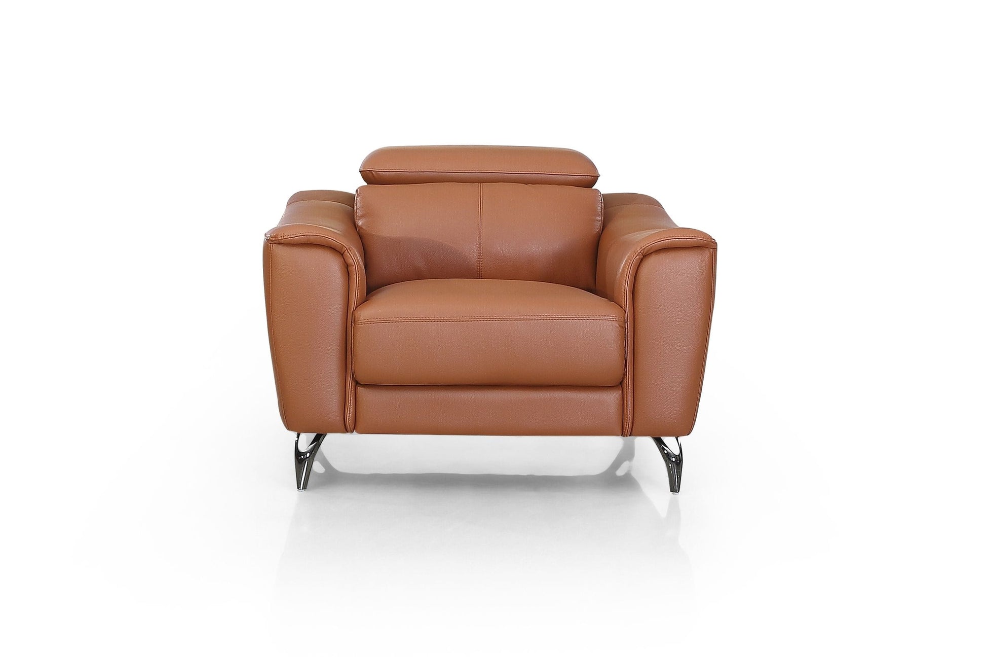 VIG Furniture Divani Casa Danis Cognac Leather Brown Chair