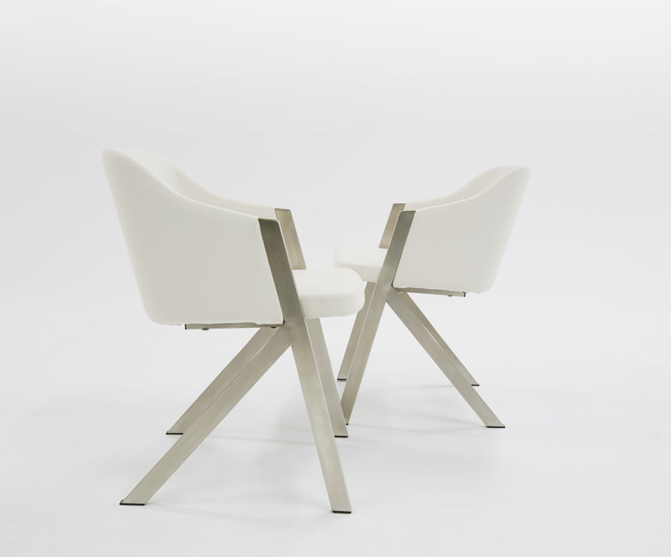 VIG Furniture Modrest Darcy White Leatherette Dining Chair Set of 2