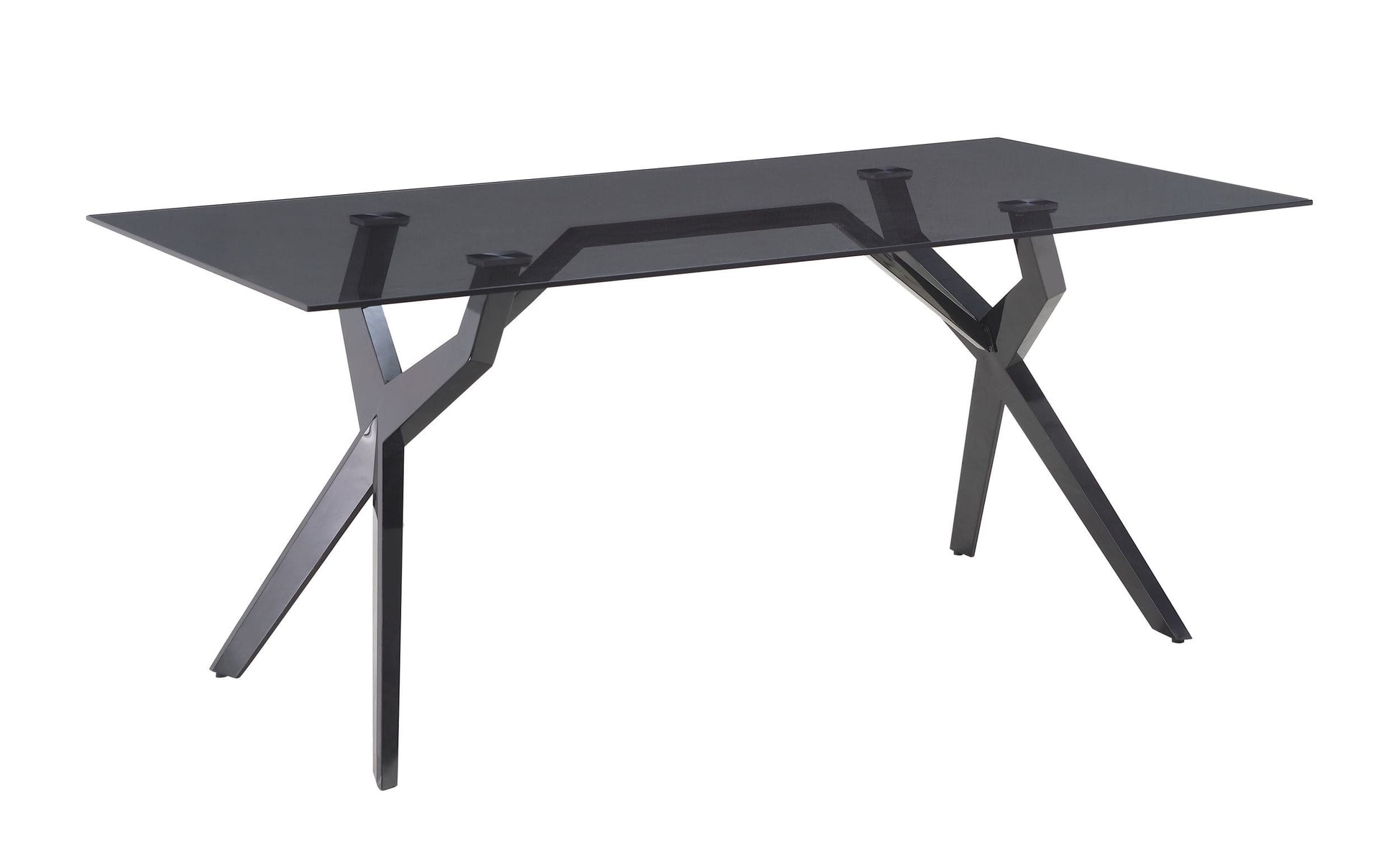VIG Furniture Modrest Darley Grey Glass Black Dining Table