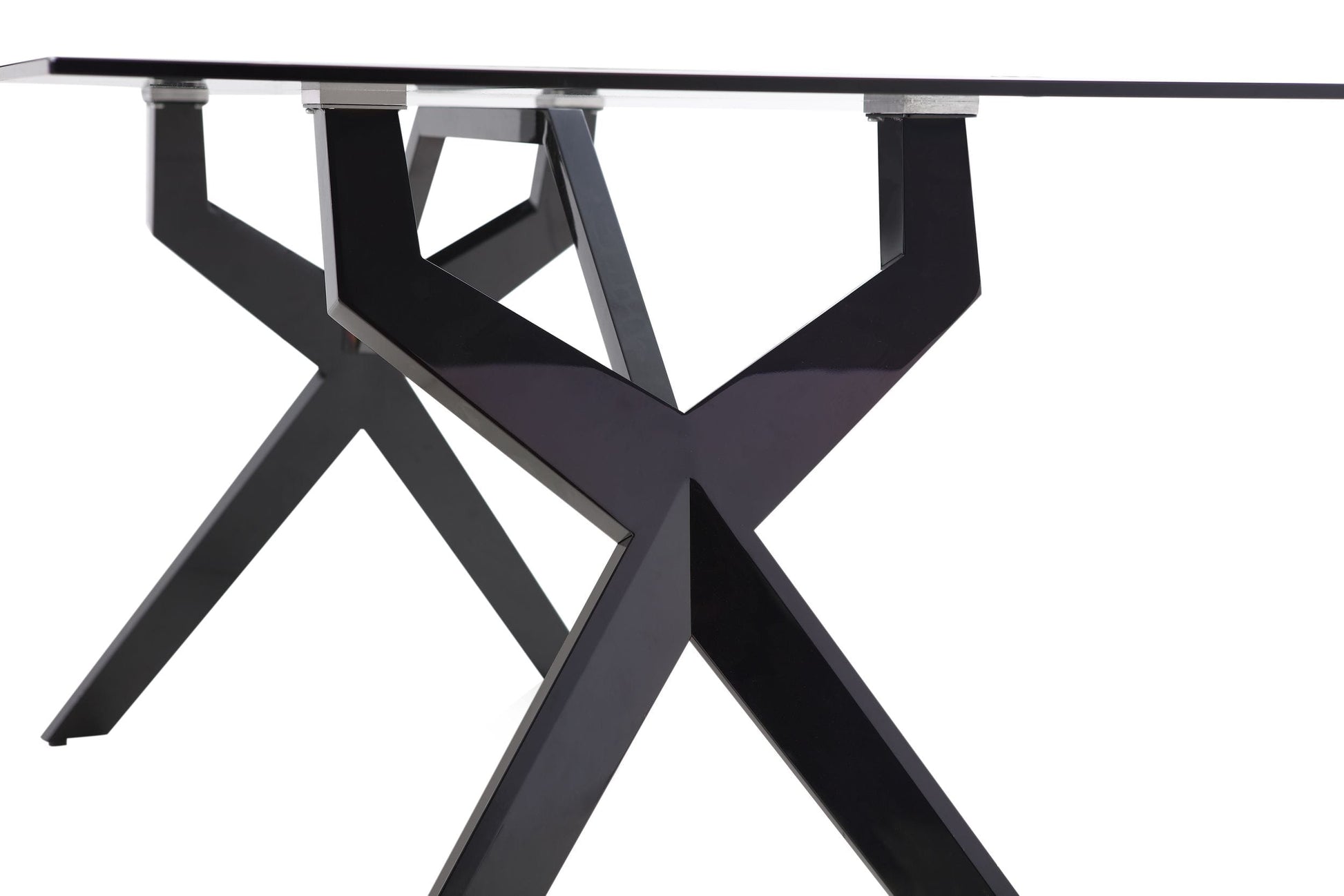VIG Furniture Modrest Darley Grey Glass Black Dining Table