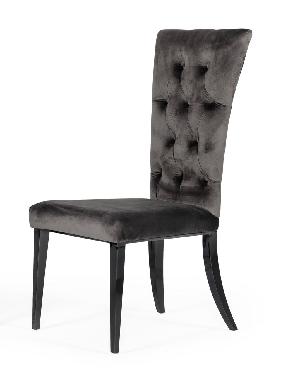 VIG Furniture Modrest Darley Grey Velvet Dining Chair Set of 2