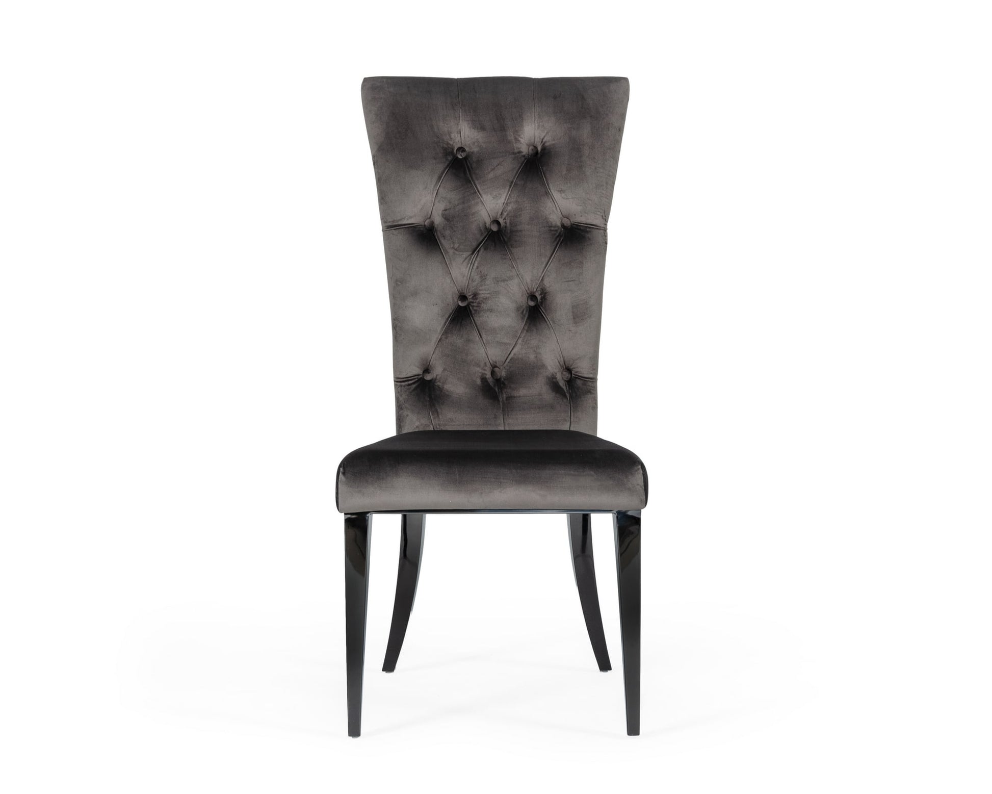 VIG Furniture Modrest Darley Grey Velvet Dining Chair Set of 2