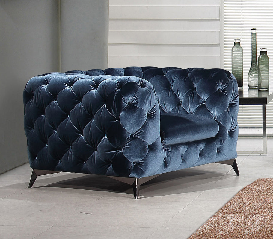 VIG Furniture Divani Casa Delilah Blue Fabric Chair