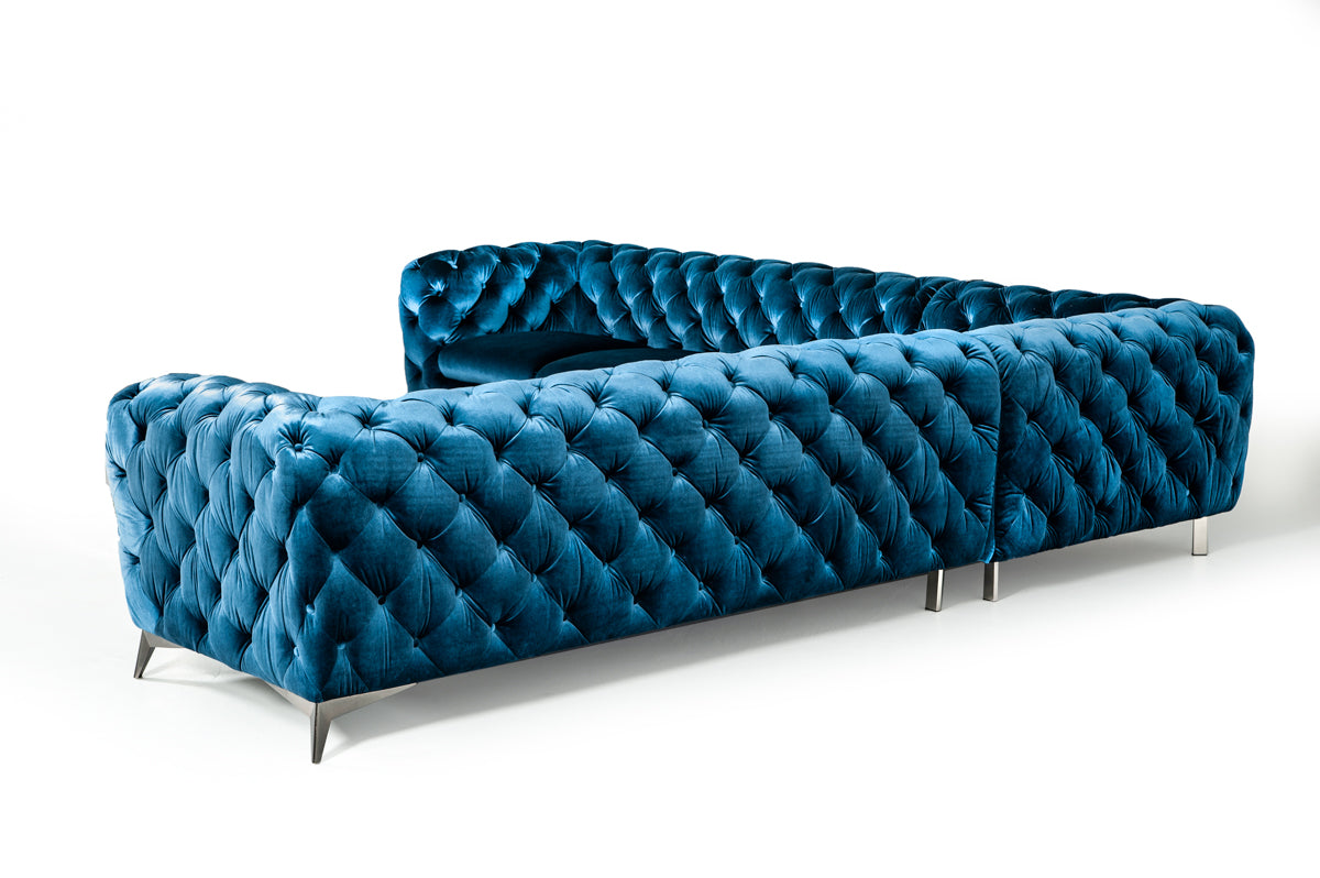VIG Furniture Divani Casa Delilah Blue Fabric Sectional Sofa