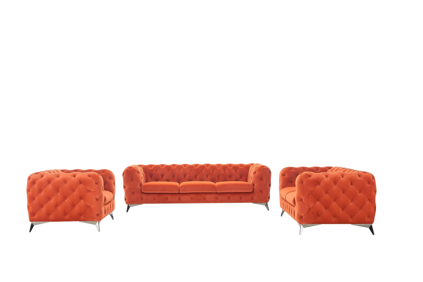 VIG Furniture Divani Casa Delilah Orange Fabric Sofa Set