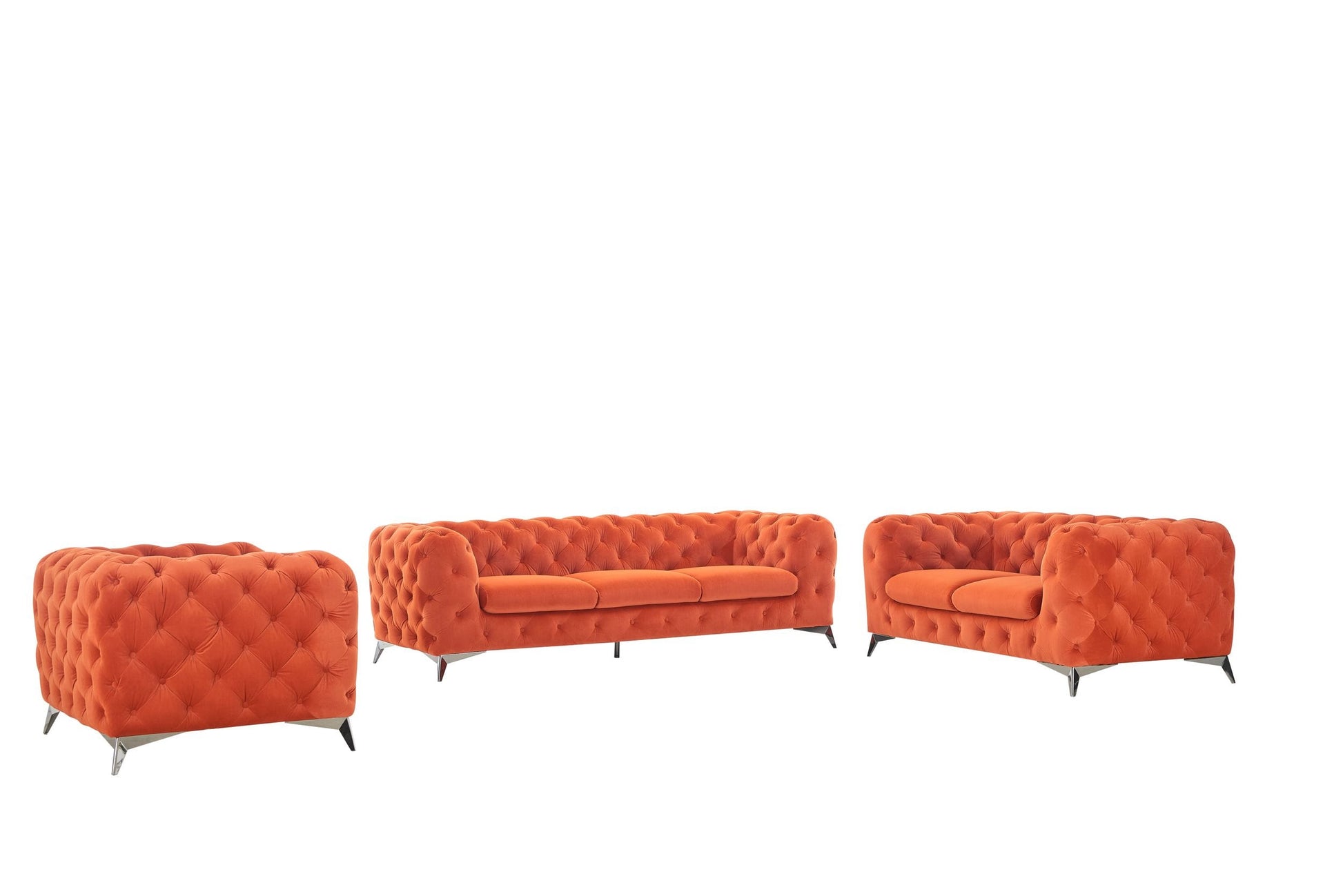 VIG Furniture Divani Casa Delilah Orange Fabric Sofa Set