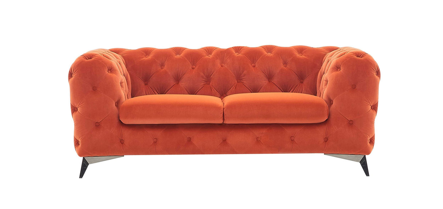 VIG Furniture Divani Casa Delilah Orange Fabric Loveseat