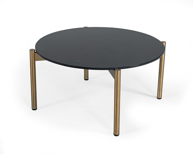 VIG Furniture Modrest Denzel Black Marble Gold Coffee Table