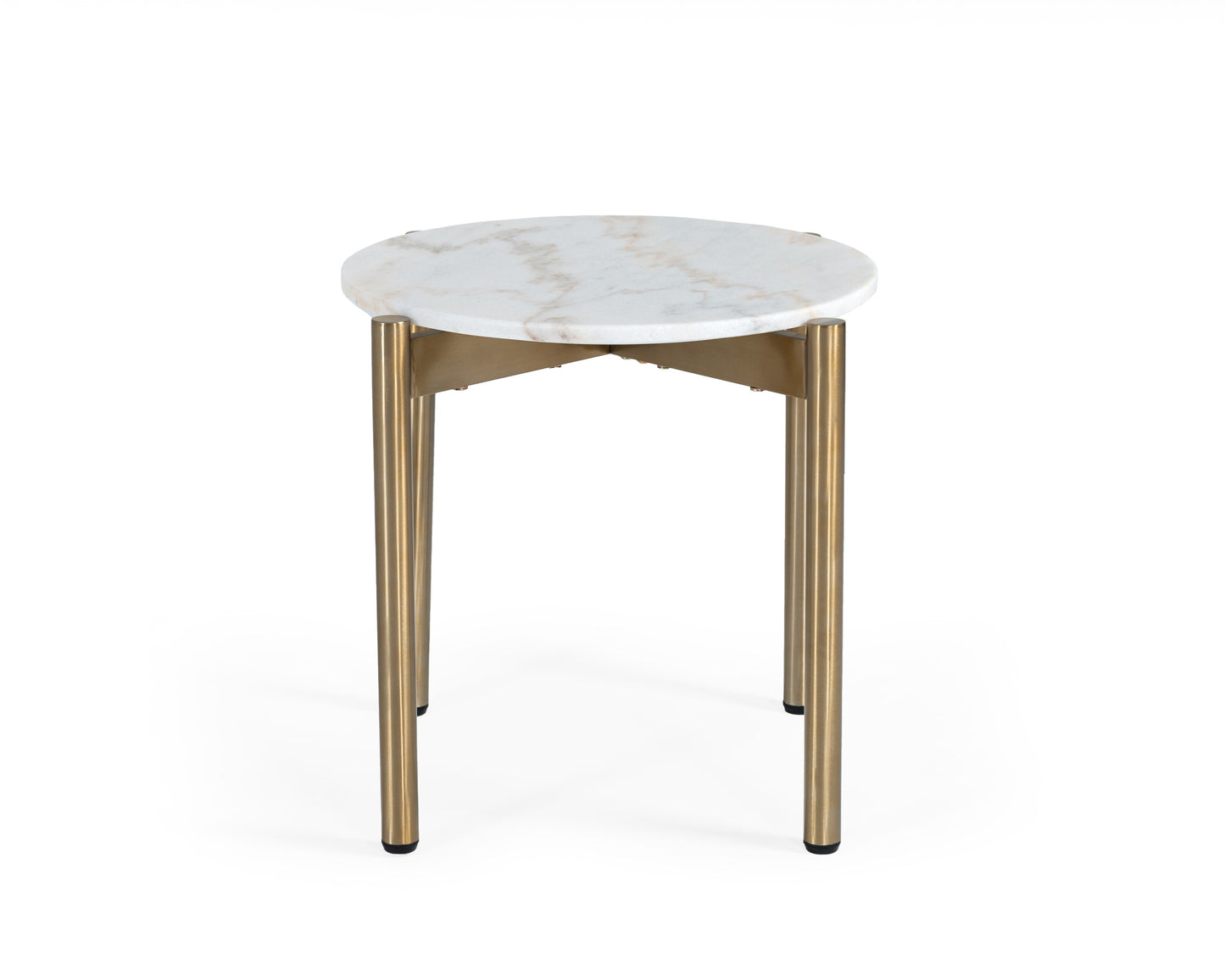 VIG Furniture Modrest Denzel White Marble Gold End Table
