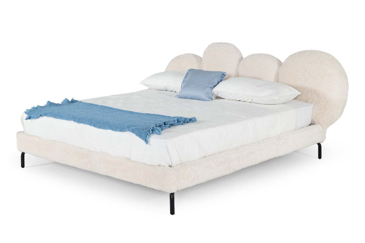 VIG Furniture Modrest Destiny White Sherpa Bubble Bed